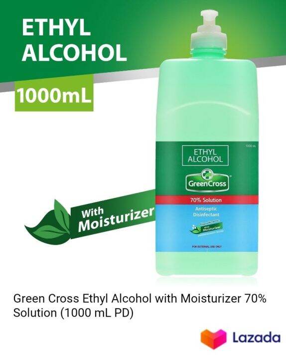 | Green Cross Ethyl Alcohol with Moisturizer 70% Solution (1000 mL PD ...