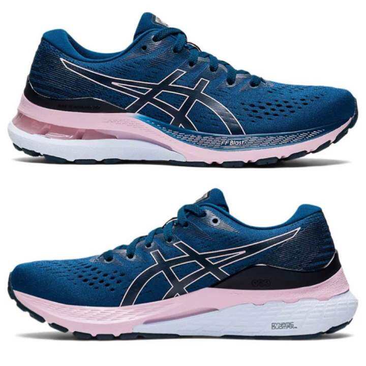 รองเท้าวิ่งหญิง-asics-gel-kayano-28-สีฟ้าชมพู-หน้า-wide-1012b046-402-ของแท้-จาก-shop