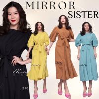 ?️Mirrorsister #21014.5 เดรสตัวเก๋ เดรสแขนพอง เดรสยาว เดรสชายระบาย ชุดทำงาน ชุดไปงาน ชุดออกงาน ชุดเรียบหรู