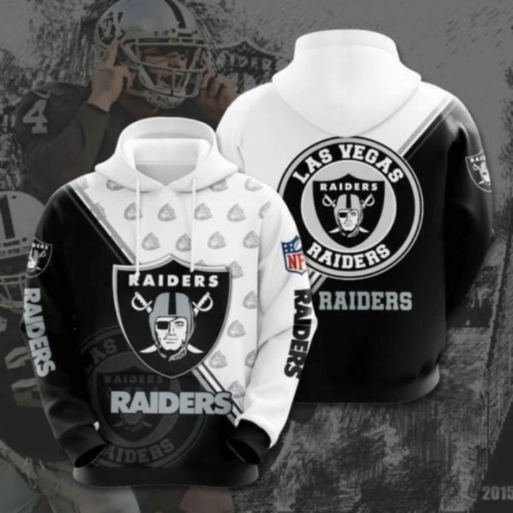 Las Vegas Raiders Football Logo 3D Hoodie Lightning Nfl 3D