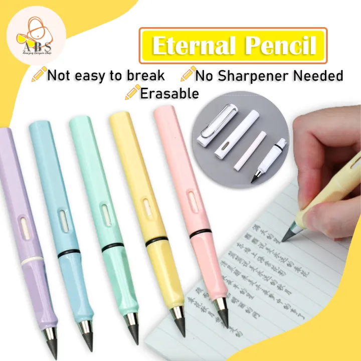 ABS FREE ERASER Eternal Pencil Permanent Erasable No Need Sharpening ...