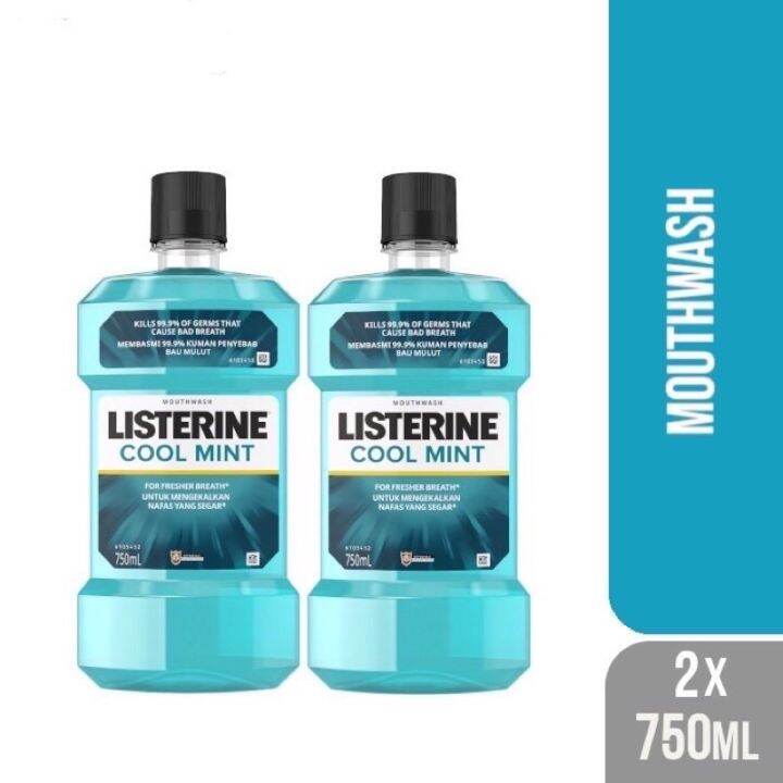 Listerine Cool Mint (750ml x 2) [Twin Pack] （Exp 2024） Lazada