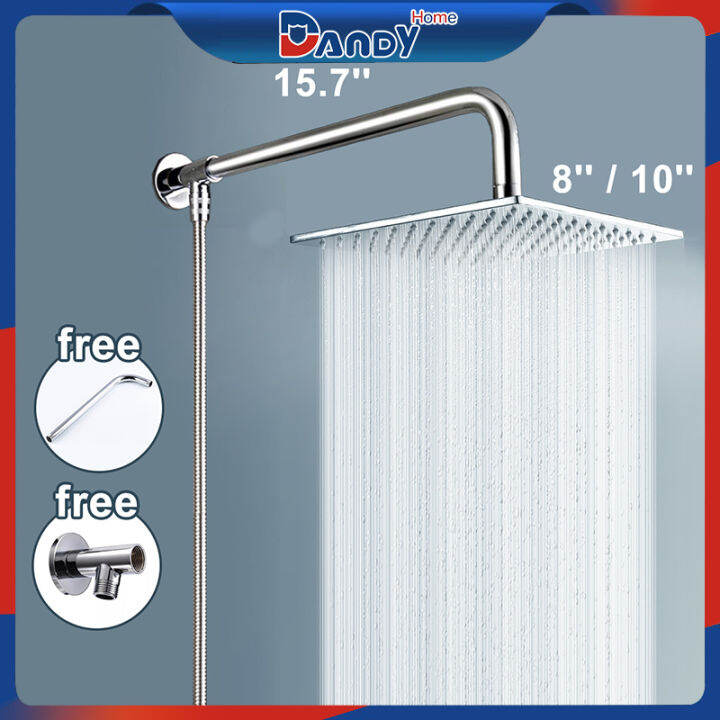 Dandyhome10'' 8'' Rainfall Shower Head Only Rain Showerheads Set High