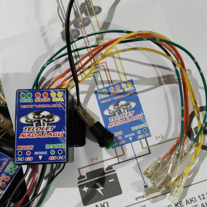 Relay Modul klakson Telolet 3corong 17nada basuri 12v/24v Lazada