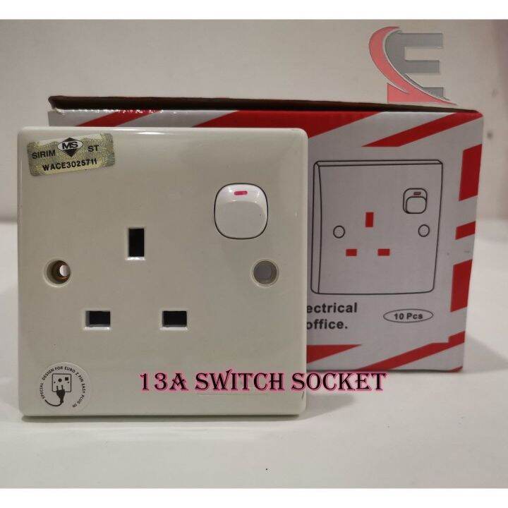 13A 250v 3pin SSO/SWITCH SOCKET OUTLET SIRIM EASY FOR 2PIN Lazada