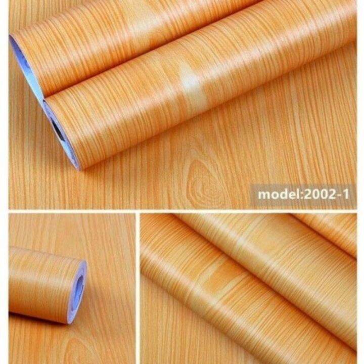 WALLPAPER STICKER DINDING MOTIF TRIPLEK KUNING COKLAT UKURAN 10MX45CM
