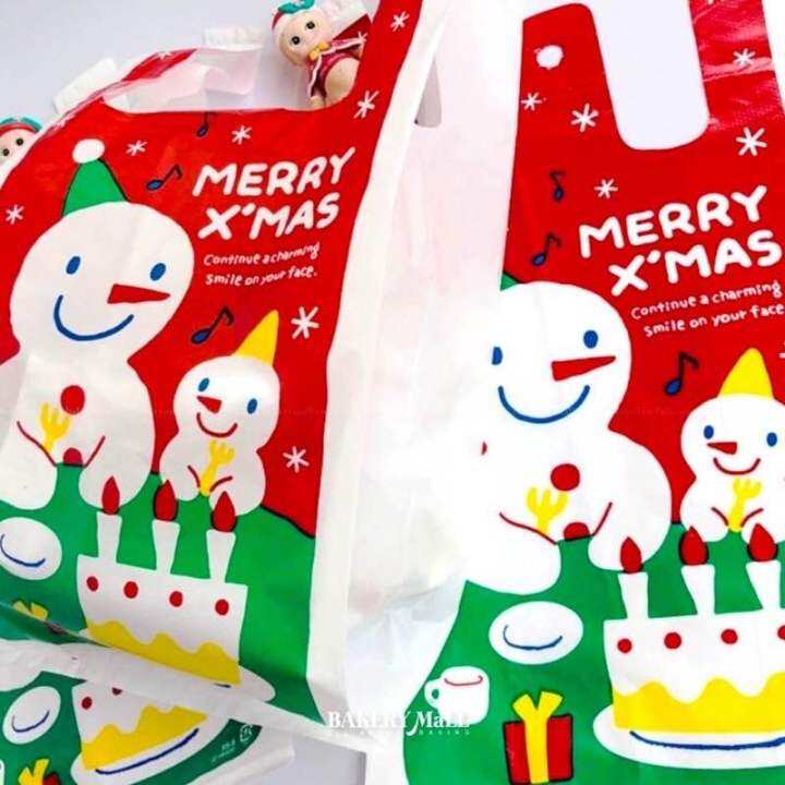 ถุงหูหิ้ว-xmas-สโนว์แมน-24x45x6ซม-100ชิ้น