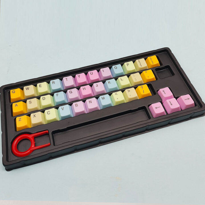 37 keys/Set Light Color Positive Side Rainbow Keys Caps Cherry MX Cross