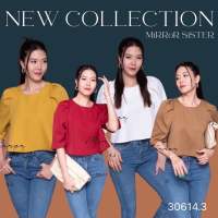 ?️Mirrorsister #30614.3 เสื้อไหล่ยก เสื้อแขนพอง ทำงาน ออกงาน สีสดใส ใส่สบาย