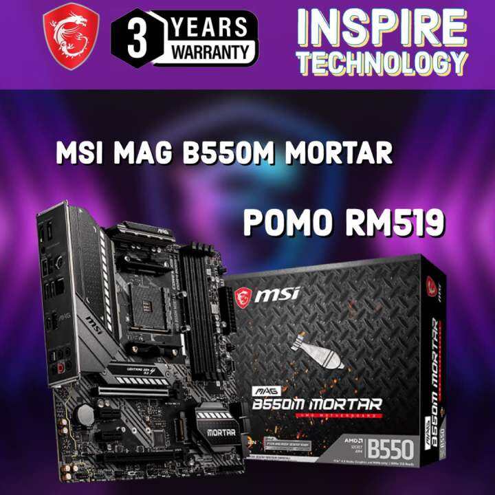 MSI MAG B550M Mortar AMD AM4 Motherboard Lazada
