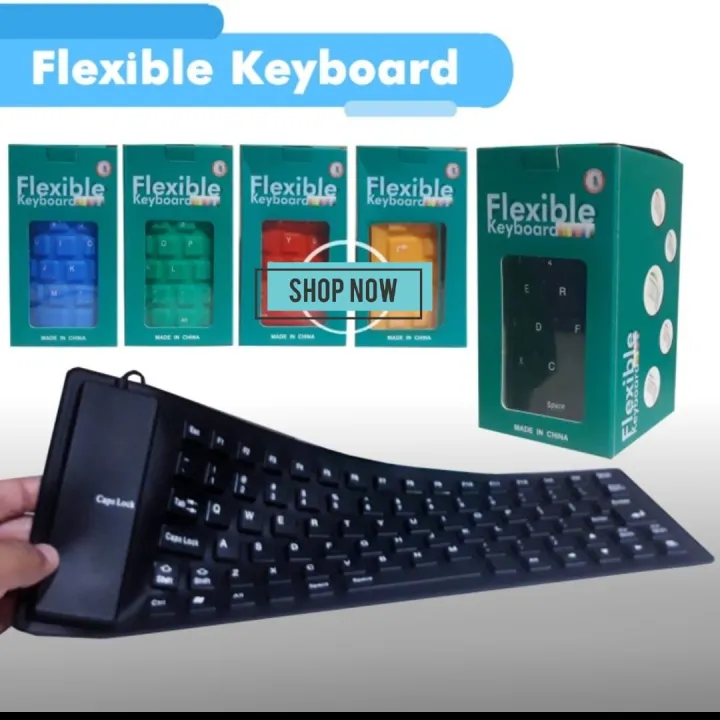 Keyboard Fleksibel USB Flexible Laptop Mudah Dibawa Tas Easy Simple