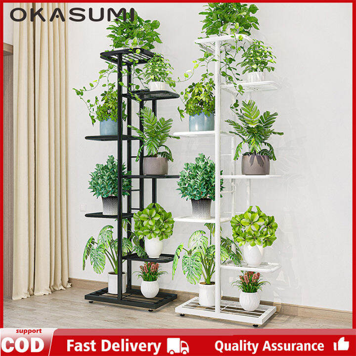 2-8 Tier Plant Stand Flower Pot Rack Living Room Bedroom Balcony Office ...