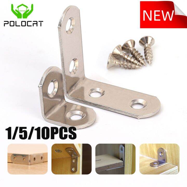 Polocat 1/5/10set Solid L Bracket Stainless Steel 90 Degree Angle