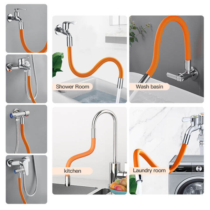 [COD] 50cm Faucet Extension Hose 360 Degree Silicone Hose Kitchen Faucet Extension Hose Sink
