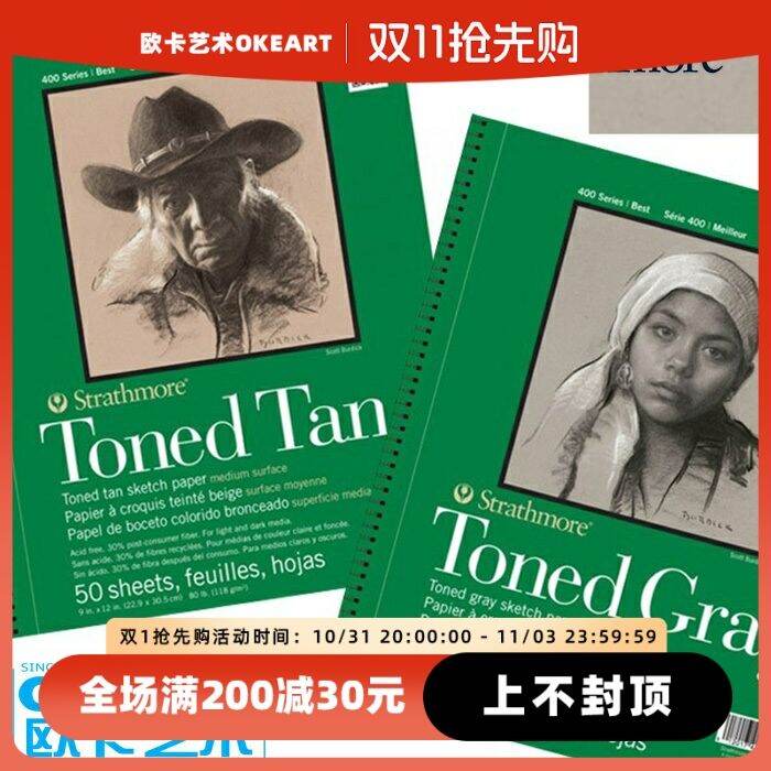 American Imported Strathmore Silk Temo Warm Brown Cold Gray Sketch