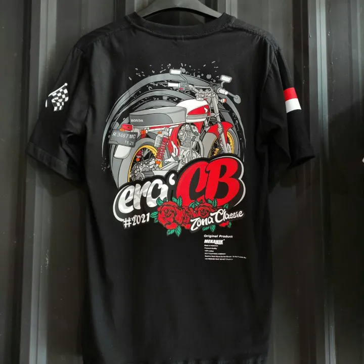 KAOS HONDA CB CLASSIC HITAM PENDEK | HONDA GENK | ZONA CLASSIC | ERA CB ...