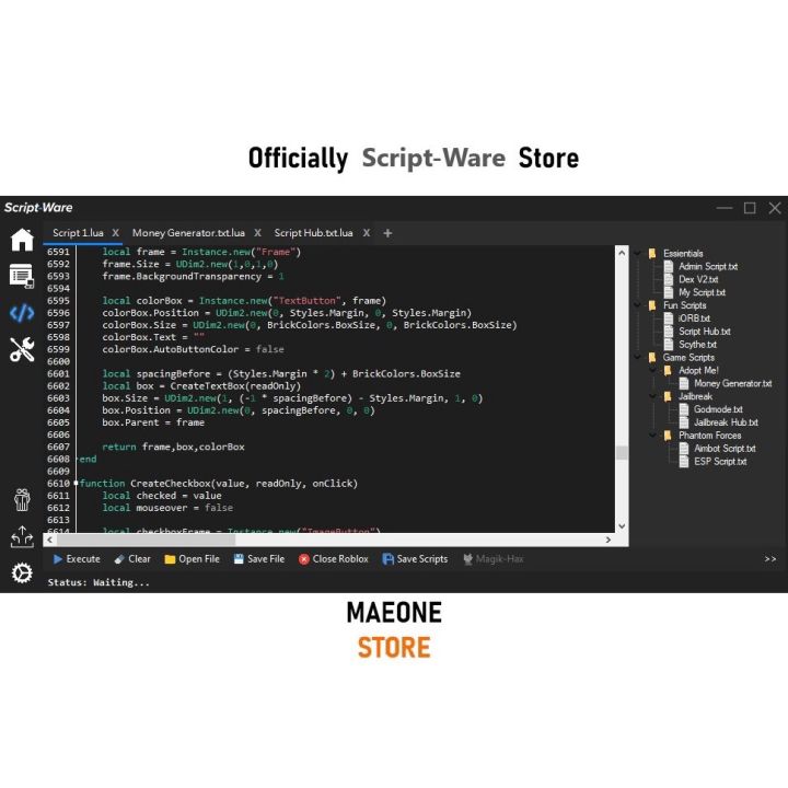 MAEONE] Roblox Hack Script-Ware [WINDOWS & MAC], Script Hub Lua Scripting  Cheat, Officially Script-Ware