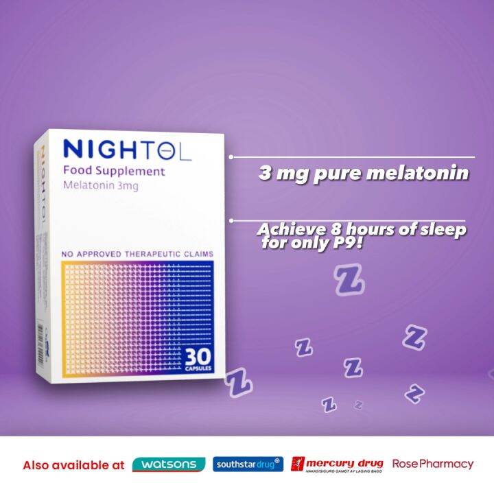 [EXPIRY: MAR 2024] [Melatonin for Fast Sleep] Nightol Pure 3mg ...