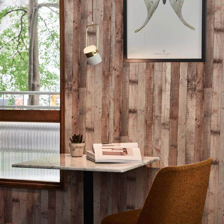 Retro Faux Wood Grain Peel And Stick Wallpaper Selfadhesive Wood Plank