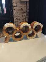 งูไม้ snake wood งูไม้มีรู 5 ช่อง เก็บขวด ขนาดสูง 18 นิ้ว ทำจากไม้จามจุรี ลายไม้สวยงาม แข็งแรง ทันสมัย.