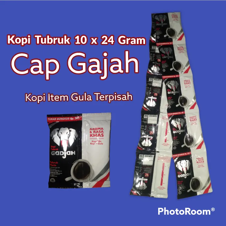 Kopi Gajah Harga Rentengan 10 Sachet Kopi + Gula Two In One Lazada