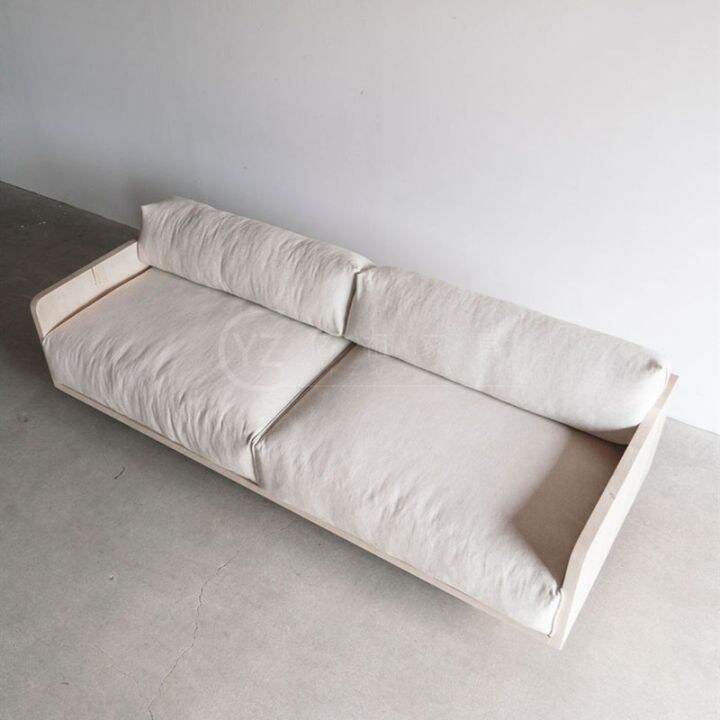 Nordic Simple Modern Living Room Double ThreeSeat Solid Wood Sofa