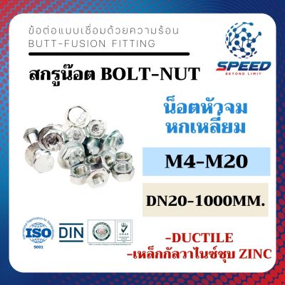 สกรูน็อต สกรูหัวจมหกเหลี่ยม (M12/M16/M20/M27/M30/M33) สำหรับแหวนเหล็ก10k (หน้าแปลน)  ใช้ประกอบหน้าจาน hdpe ชุดคู่ ชุดข้าง