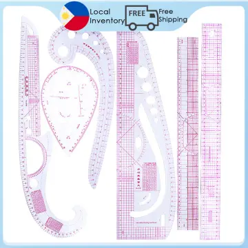 6Pcs Pattern Sewing Rulers Set Plastic Sew French Curve Ruler
