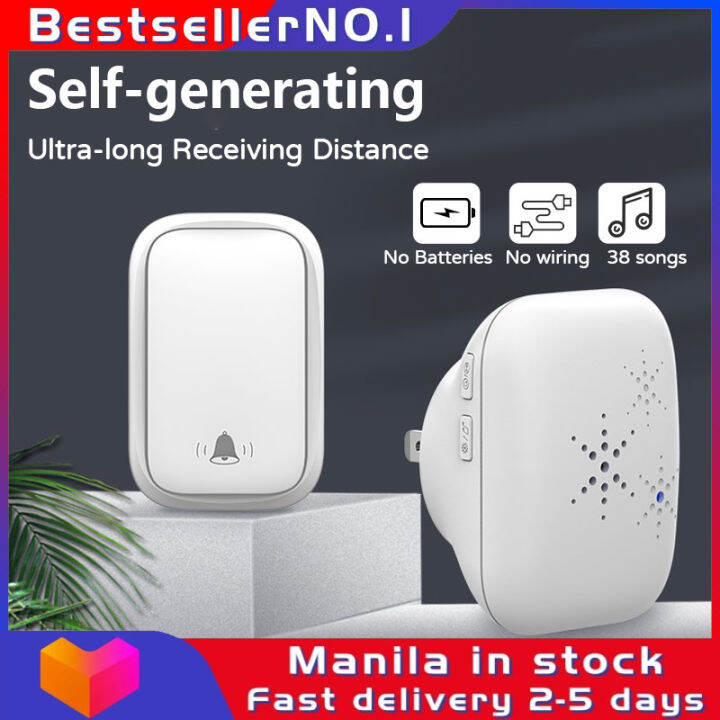 Bestseller Self-generating Wireless Doorbell No Battery Wiring ...