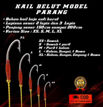 Jual pancing belut rawa kail baja urek belut sawah kail pancing anti moncel  pancingan belut kail belut sawah dan rawa terlaris tali kuat siap pakai