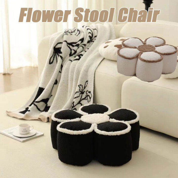 Flower Stool Chair Cushion Cute Flower Flannel Sitting Sofa Female