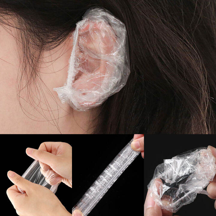 Amoki 100Pcs Waterproof Disposable Ear Covers Caps Earmuffs for Hair ...