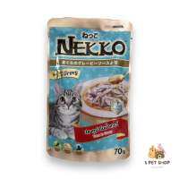 NEKKO CAT Tuna เน็กโกะ อาหารเปียกแมว ปลาทูน่า ในน้ำเกรวี่ เพิ่มความอร่อยด้วยน้ำเกรวี่สูตรพิเศษ (70g)