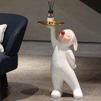 น้องกระต่ายจมูกแดงถือถาด ? (red nosed rabbit)  ของตกแต่งบ้านสุดน่ารัก Cute minimal style