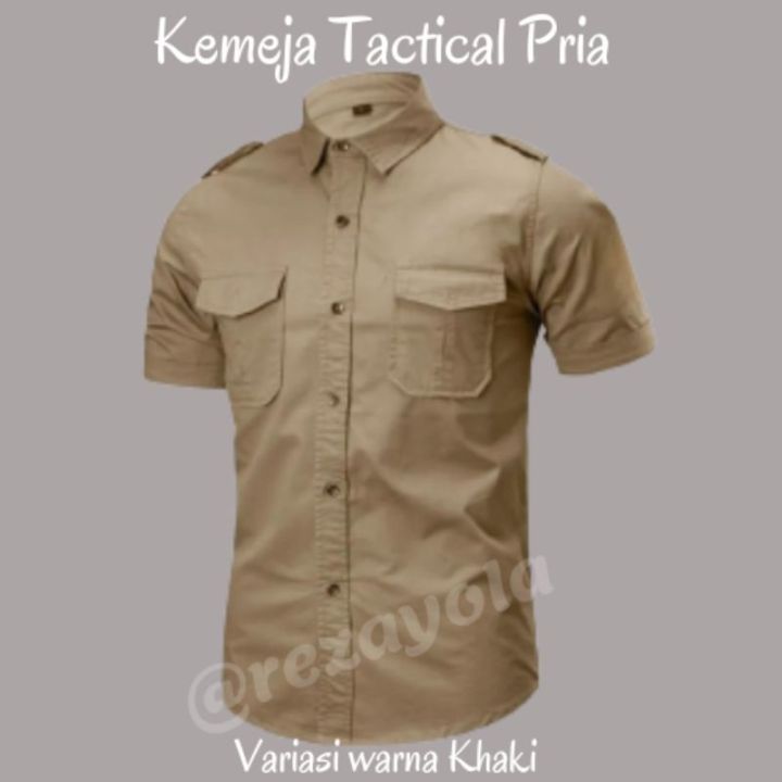 Kemeja Casual Pria Antimainstream Slim Fit Tactical Korsa Keren Premium Lengan Pendek Polos