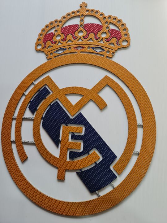 โลโก้-real-madrid-เหล็กตัดเลเซอร์-ขนาด-60x43-เซนติเมตร-เหล็กหนา-3-มิลลิเมตร-แบบแขวน-ติดฝาผนังพ่นสีเหมือนจริงใช้สี-2k-สีพ่นรถยนต์ภายนอกสวยงามคงทนทนแดดทนฝนไม่เป็นสนิมขั้นตอนการทำเหมือนทำสีรถยนต์ภายนอกทุ