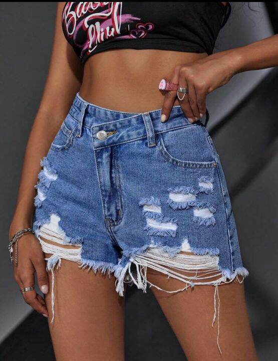 Raw Hem Denim Shorts