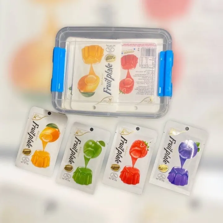 alibaba jelly fruit plate อาลีบาบา เยลลี่กรอบรสผลไม้ 4 รสในกล่องเดียว