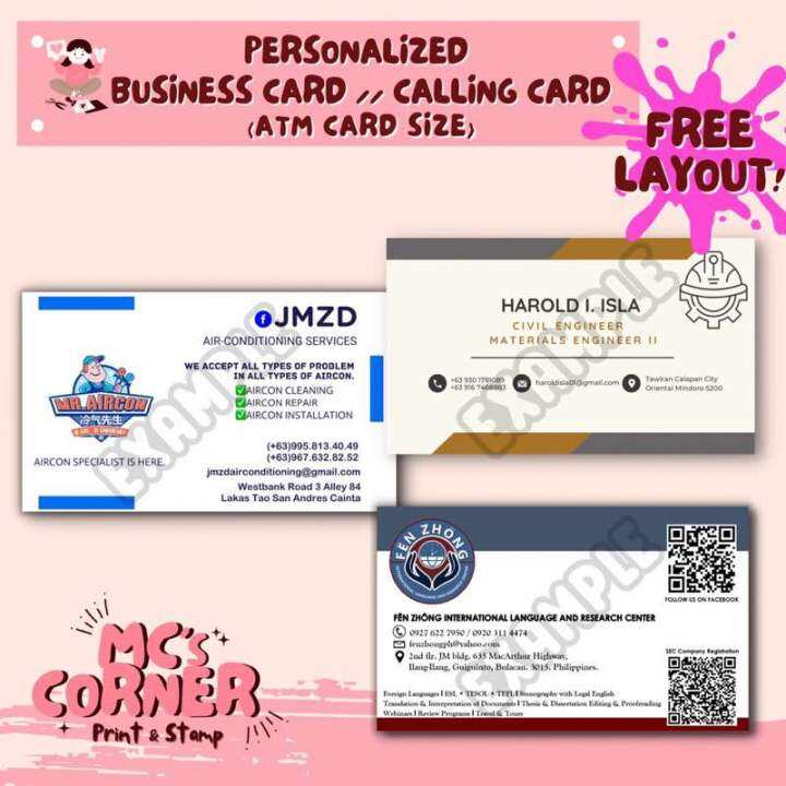 BUSINESS CARD LAMINATED NON LAMINATED Lazada PH