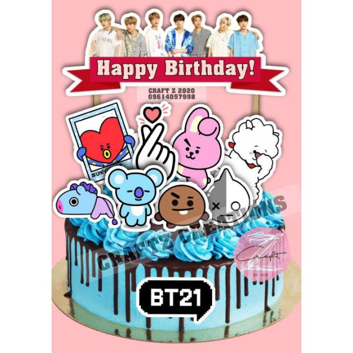 8pcs BT21 Cupcake/Cake topper, Hobbies & Toys, Stationery & Craft,  Occasions & Party Supplies on Carousell