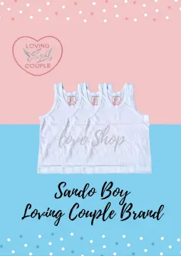 Loving Couple 100% Natural Cotton Girls Sando 3pcs (White