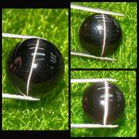 ซิลลิมาไนต์ แคทอายสีดำทรงกลม หินธรรมชาติ 100% Black sillimanite catseye round shape 100% natural gemstone