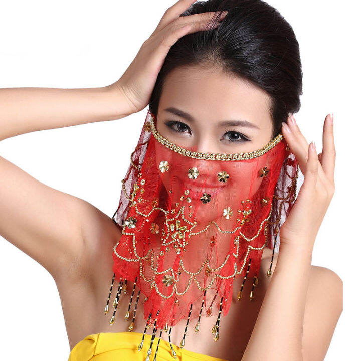 Belly Dance Veil Dance Face-Covering Gauze Kerchief Indian Dance Face ...