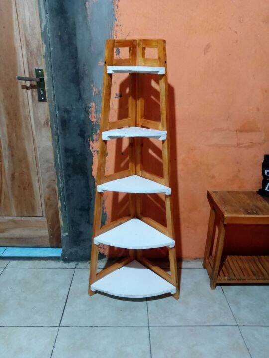 Rak sudut ruang tamu 5 susun | Lazada Indonesia