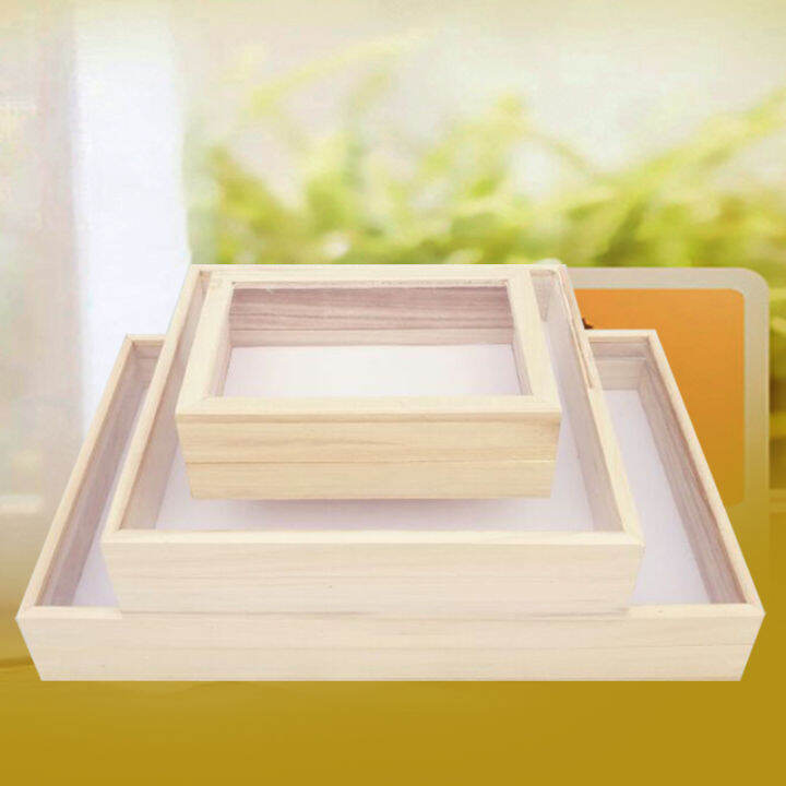 Wooden Box Rectangular Insect Specimen Box Transparent Specimen Wooden