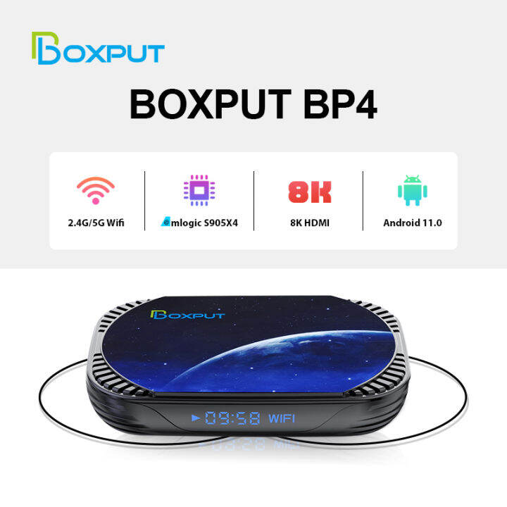 BOXPUT BP4แอนดรอยด์11.0 TVBOX Amlogic S905W2 4K 2.4G/5G Wifi 4GB 64G ...