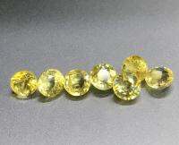 1 ชิ้น แซฟไฟร์เหลือง 3.5 มม. ทรงกลม หินธรรมชาติ 100% 1 pc yellow sapphire 3.5mm round shape 100% natural gemstone