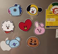 แม่เหล็กติดตู้เย็น หัว BT21 ชุด 7 ชิ้น ขนาด 6 cm