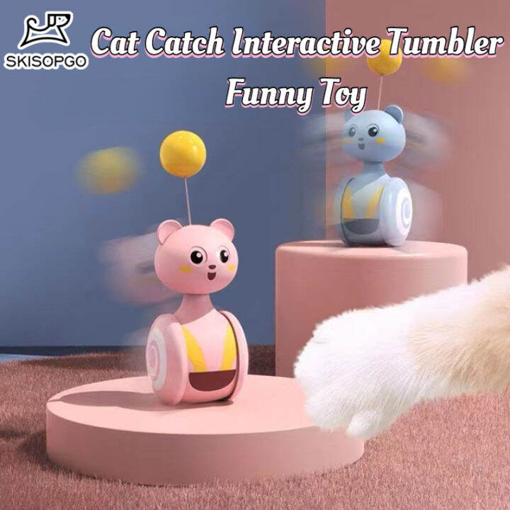 SKISOPGO Tumbler Swing Toys for Cats Automatic Cat Toy Funny Balance