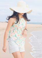 Emnica Summer Miracle เสื้อสายเดี่ยว เสื้อเที่ยวทะเล เสื้อคล้องคอ อก32"-38" Green